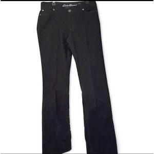 Eddie Bauer Corduroy Black Women's Navy Size 4 Pants Stretch Zip Button Pockets‎